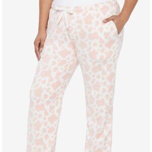 Pink Cow Fuzzy Pajama Pants